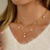 Yori New White Cubic Zircon Pendant Necklace Waterproof Simple Fashion Metal Texture Trendy Jewelry For Woman