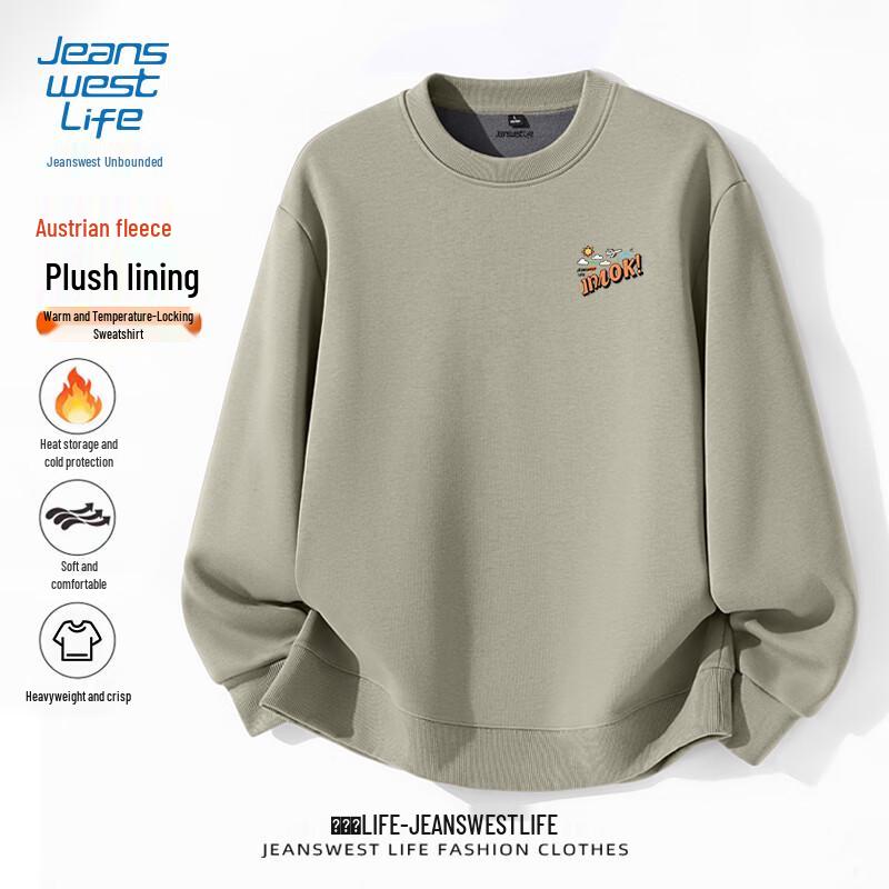 Jeanswest Life Herren Schweres Fleece Rundhals-Sweatshirt