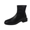 Fashion Square Head Ankle Boots Wedge Bottom Soft Leather Comfortable  Boots Women Short Boot Warm Winter Shoes Fur Winter Booties