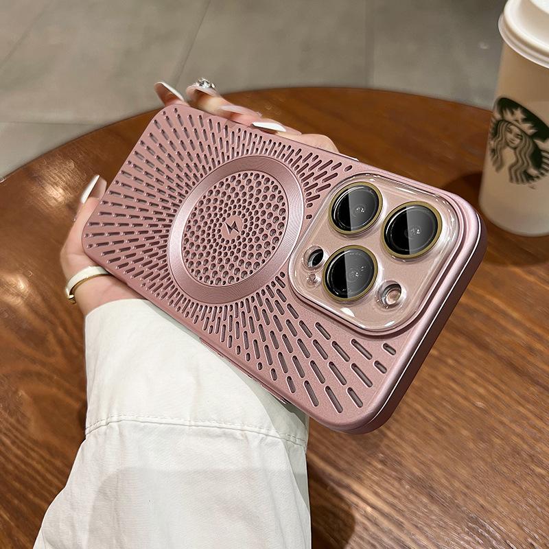 Car Magnetic Suction Suitable for Apple 16promax Mobile Phone Case IPhone 15 New Cooling 13 Simple 12 Anti Fall Men