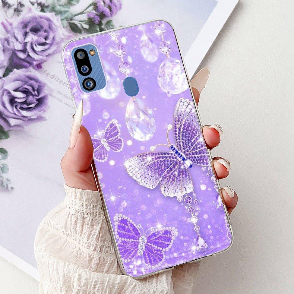 For Samsung M21 2021 Case Clear Fashion Cute Cat Cool Luxury Painted Soft Funda For Samsung Galaxy M21 2021 Back Cover SM-M215G