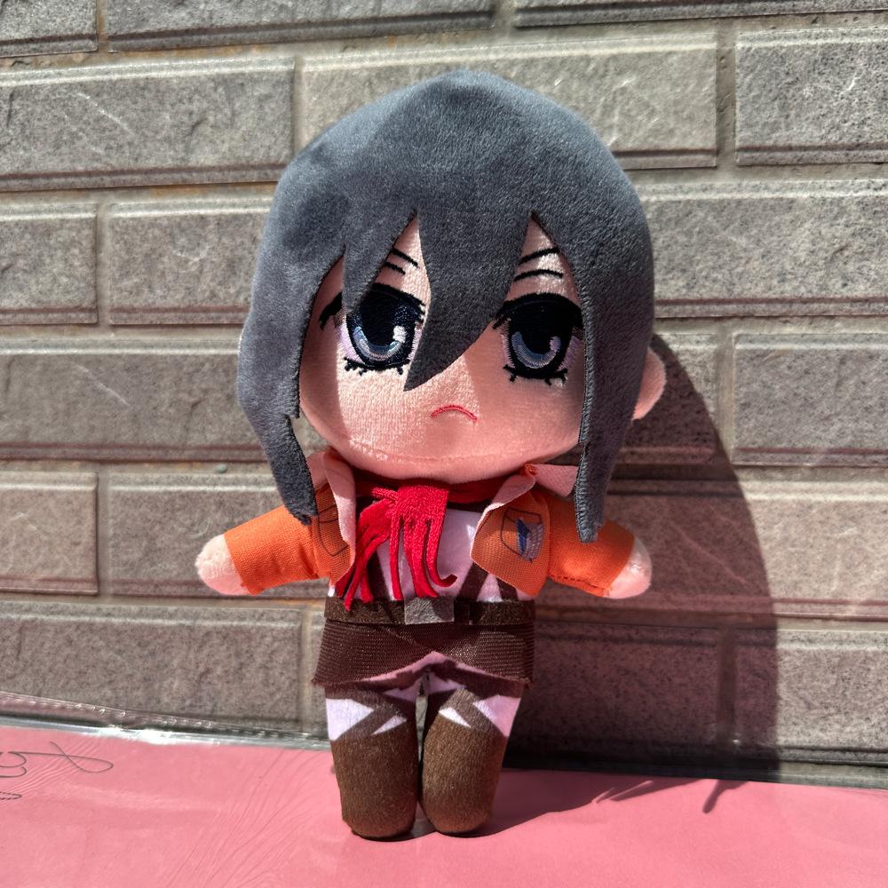 Anime Attack On Titan Plush Toys Doll Kawaii Levi Eren Mikasa Cute Kawaii Collection Green Stuffed Doll Birthday Gifts for Kids
