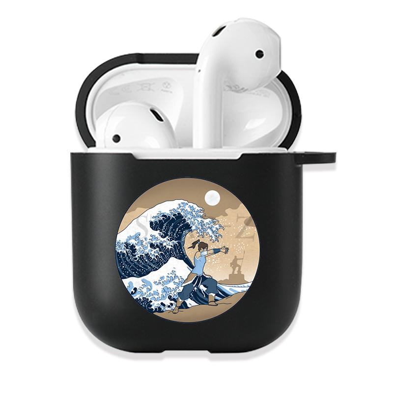 Soft Black Silicone Case for Apple Airpods Pro 3 2 1 The Great Wave of Kanagawa Bluetoooth Wireless Earphone Cases Airpod Cover