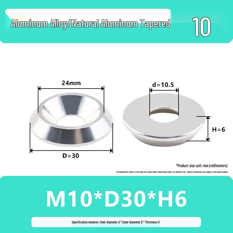 Colored Aluminum Alloy Countersunk Fish Eye Washers - M6/M8/M10