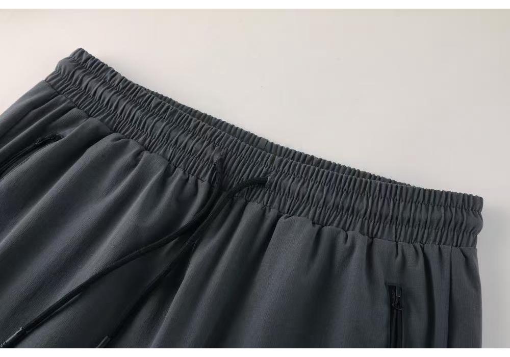2024 Quick-Dry Men's Solid Color Athletic Pants with Drawstring & Zipper