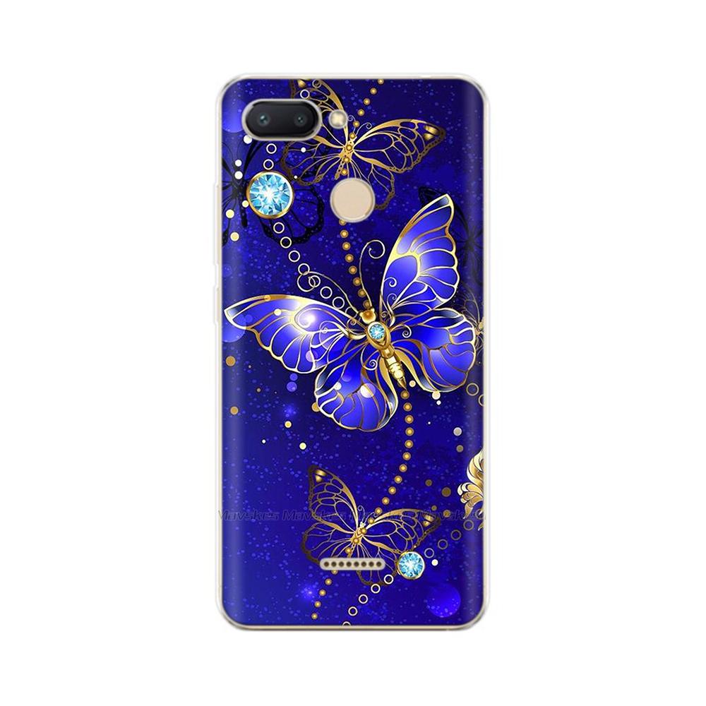 For Redmi 6 Phone Cover Transparent Silicone TPU Protective Cats Flower Print Covers Case For Xiaomi Redmi 6 6A Redmi6 Funda