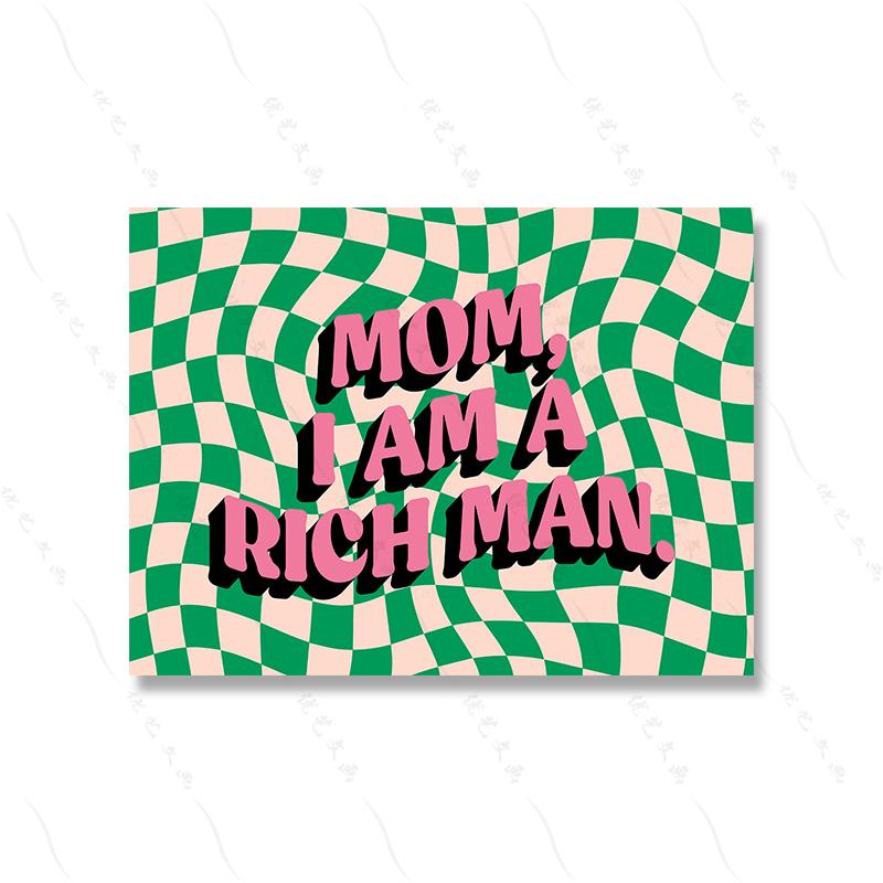 Feminist Wall Art Quote Poster Girl Gifts Bedroom Office Retro Mom I am A Rich Man Trendy Canvas Painting Room Home Decor Print
