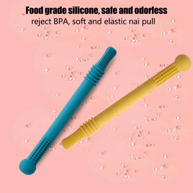 Jucărie Mușcătoare pentru Bebeluși din Silicon Moale, Jucărie Tip Paie Mușcătoare, Jucării Mușcătoare Multi-color pentru Bebeluși