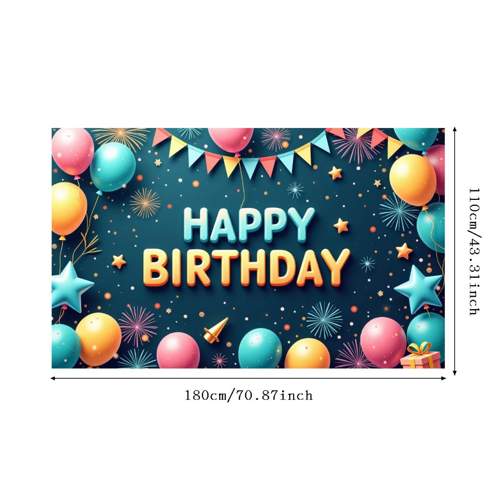 Cheerful Design Party Backdrop Happy Birthday Banner Birthday Party Banner for Birthday Party Photo Shoot