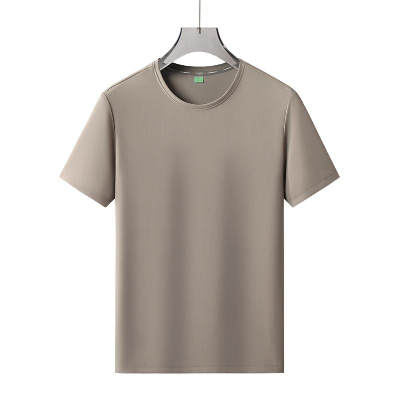Ice Silk Cool Men s Short-sleeved Simple Breathable Casual Sports T-shirt 2XL хаки 1360₽