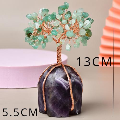 

1 шт. Натуральное хрустальное дерево богатства, оригинальные каменные украшения, настольные украшения для дома, поделки, поглощающие богатство, подарки на открытие новоселья зелёный