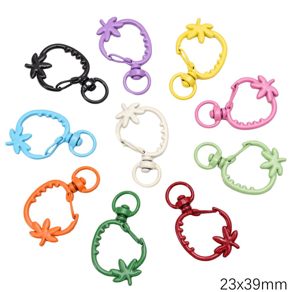 5-100pcs Alloy Spray Painted Keychain Key Chain Snap Hook Key Ring For DIY Jewelry Keys Wallets Decorations