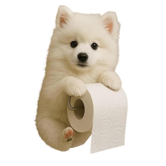 Wall Mount Toilet Paper Holder Easy To Install Dog Shape Design Funny 3D Printed Towel Holder Paper Rack Bathroom Decoration