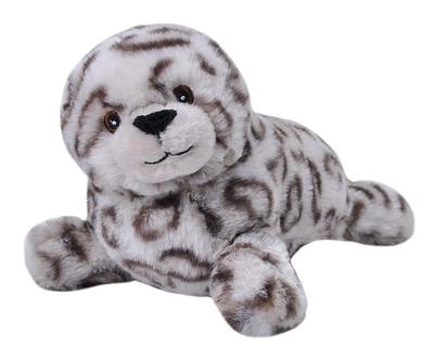 Wild Republic Fluffy Spotted Seal Plush Made from Recycled W16 X D25 X 24812 Toy, Materials, Ecokinz, H13cm,