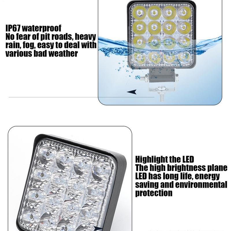 Car Flood Light 3 Inch Driving LED Floodlight Auto Headlight Waterproof Tractor Auxiliary Lamp Indoor Outdoor Work Light