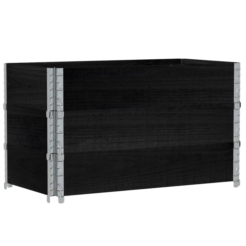 VidaXL Pflanzkasten Schwarz 100x50 cm Massivholz Kiefer