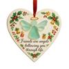 Heart-Shaped Sea Glass Friendship Ornament Handmade Sea Glass Angel/Ghost Ornament for