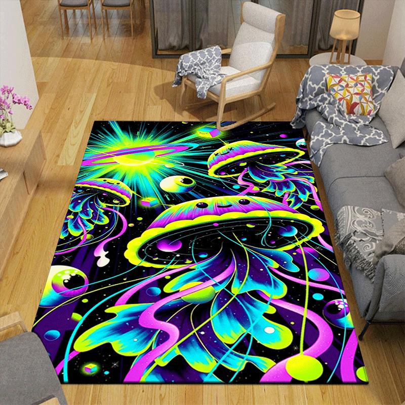 1pc Cute jellyfish Design Area Rug - Soft, Anti-Slip, and Durable Gaming Room Decor for Bedroom