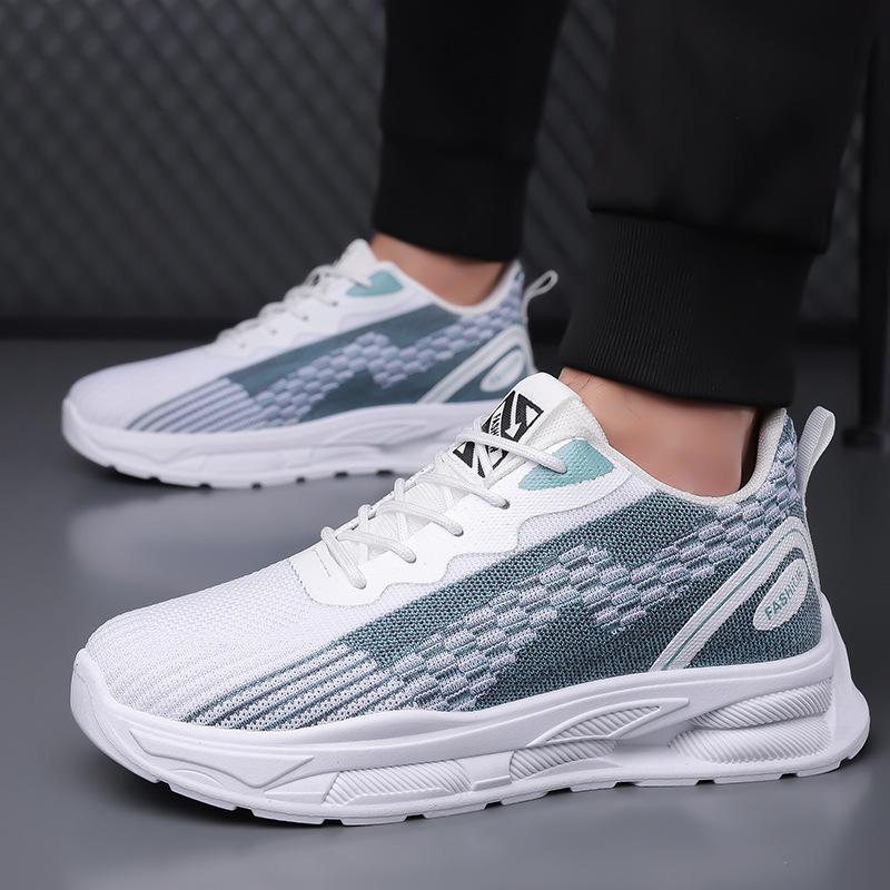 

Легкая спортивная обувь мужская летняя новая повседневная мужская обувь универсальная сетчатая дышащая кроссовки на толстой подошве импортная торговля 39 белый