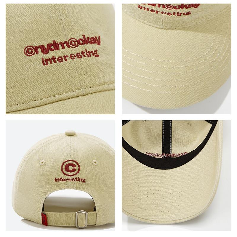 Embroidered baseball cap spring new casual couple showing small face big head circumference cap trendy brand