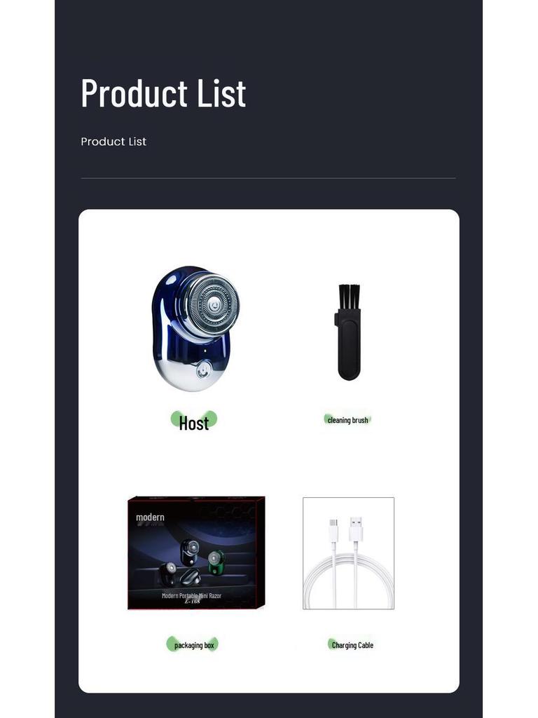 Portable Rechargeable Mini Electric Shaver - Travel & Home Use, Washable Razor