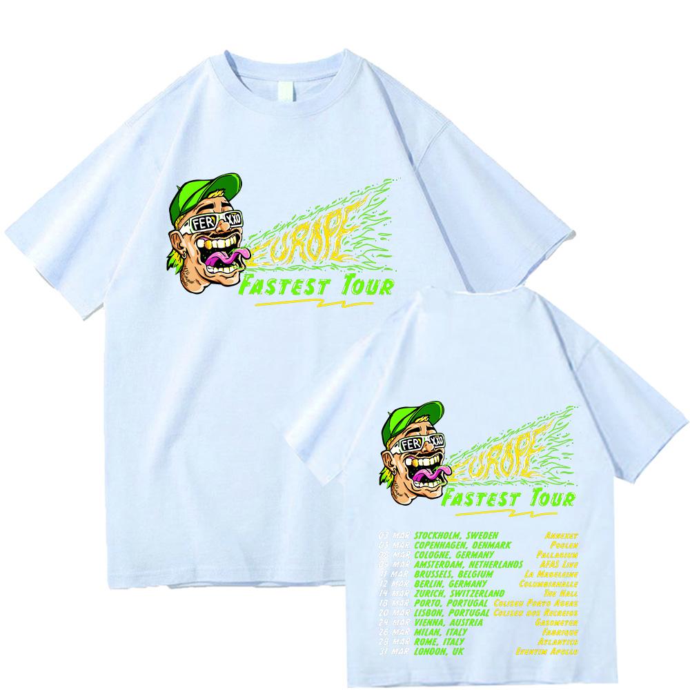 Feid Ferxxo Tour 2025 T-shirts Rapper Tshirts Short Sleeve Hiphop TShirts Unisex Y2K Tshirt High Quality Cotton Women Men Tops