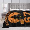 Haunted by 67 Funny Halloween Flannel Blanket  Warm Soft Throw Blanket for Couch Bed Decorative Print Bedspread Sofa Bed Cover