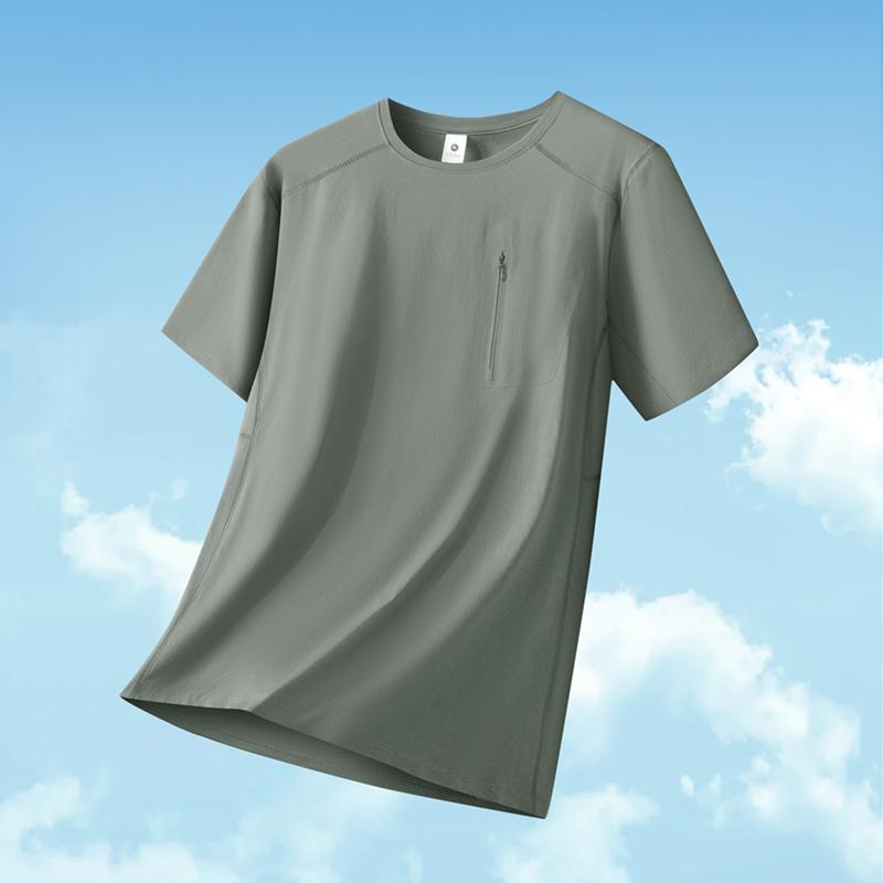 

Men s T-shirt Ice Silk Short Sleeve Short Sleeve Loose Outdoor Stretch Sports Top 4XL сірий колір