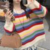 Navava Long Sleeve Knit Rainbow Stripe Nk2827