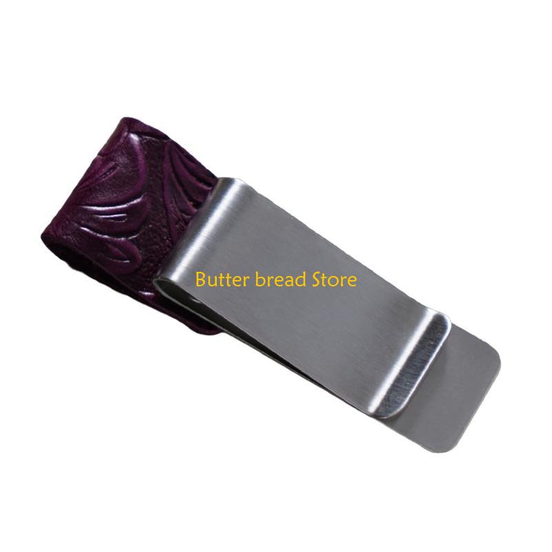 W89C Leather Pen Holder with Clip Notebook Pen Holder Leather Pen Sleeve for Journal
