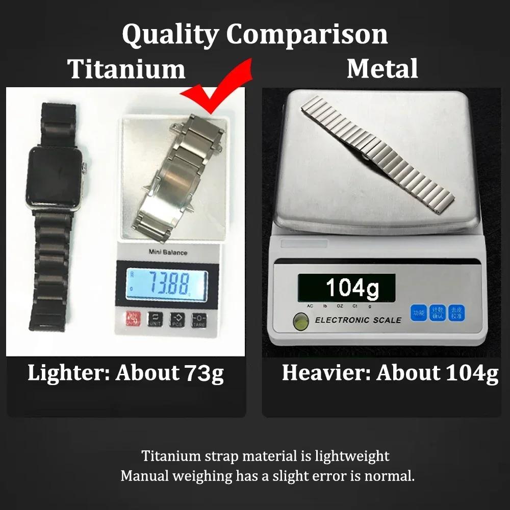 Titanium Metal Band for Apple Watch Ultra 3 2 49mm 45 46 44mm Luxury Strap For iWatch Series 11 10 9 6 Se 8 Link Bracelet Correa