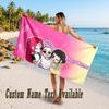 Kpop Demon Hunters Design Beach Towel Custom Text Large Towel for Beach Vacation