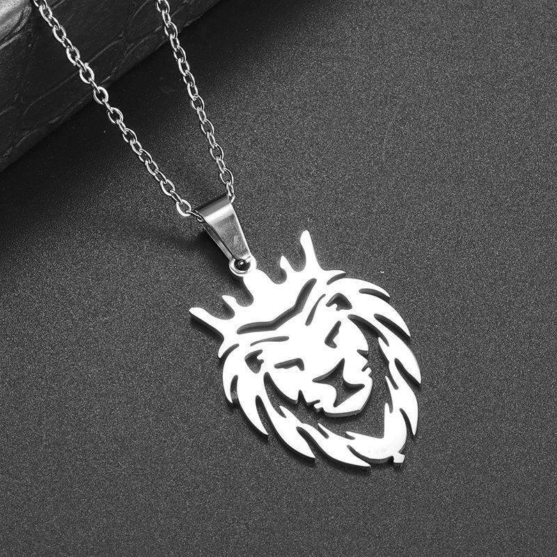 Street Trend Hip-hop Lion Head Domineering Jewelry Pendant Necklace