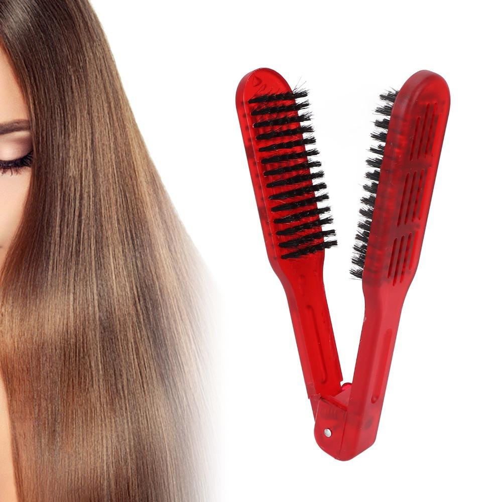 V-Form Design Haarglättbürste Schienenstruktur Haarstylingkamm für den Heimgebrauch