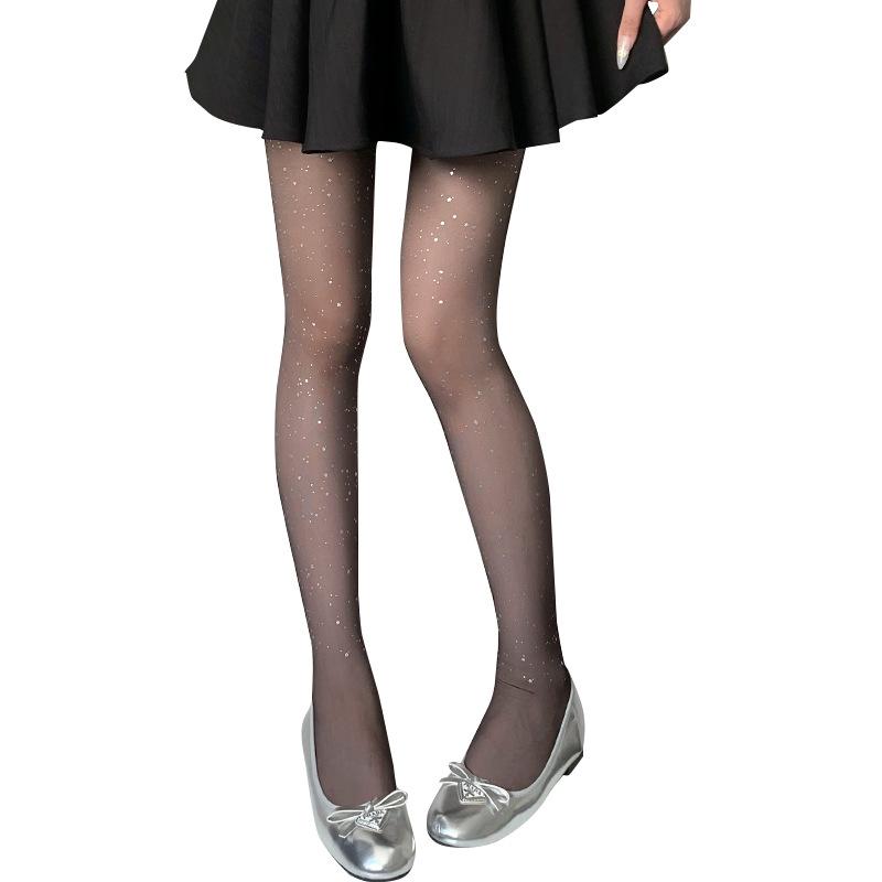 Sexy sequined stockings pure desire through socks skin thin printed imperial sister thin women's panties stockings