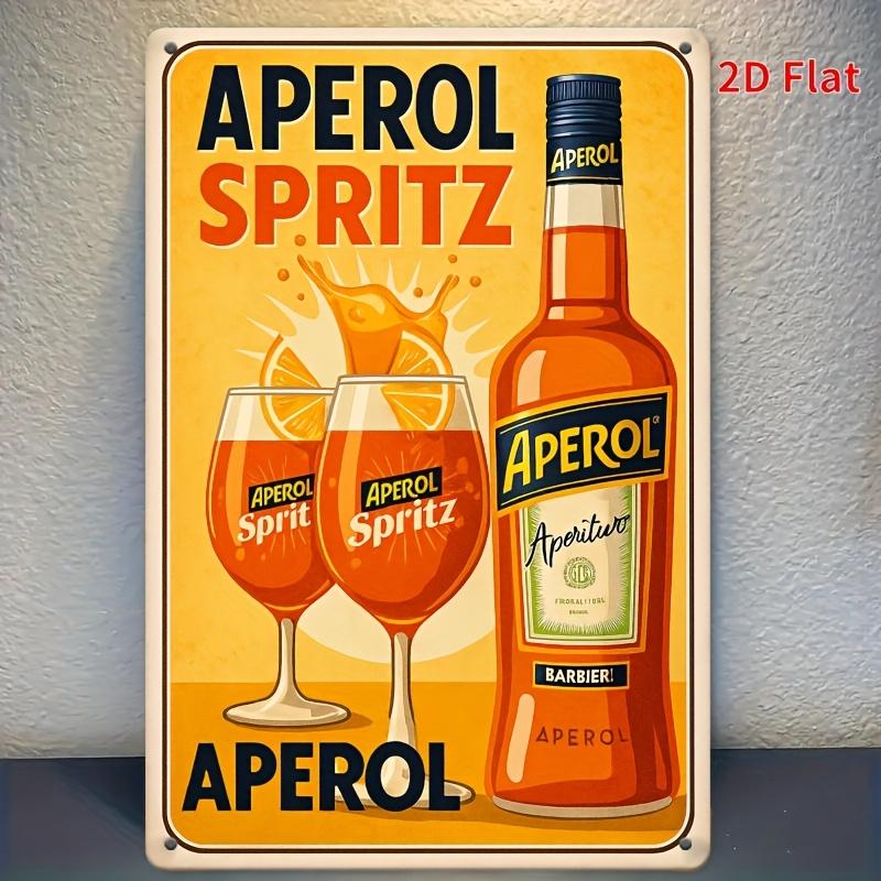 

APEROL Spritz Металева табличка Ретро Металеве настінне мистецтво з яскравим помаранчево-жовтим дизайном Ідеально для домашнього бару Кафе Гаража Деко 20x30cm（7.8x11.8inch）