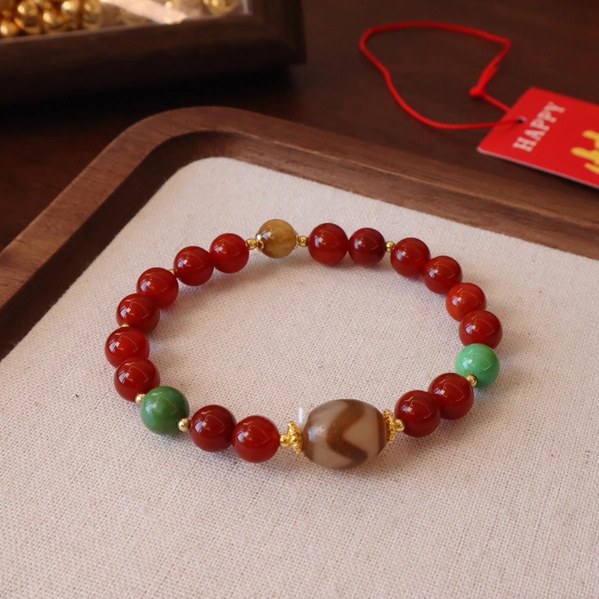 Original design natural Nanhong agate bracelet braceletfashion women daily jewelry gift