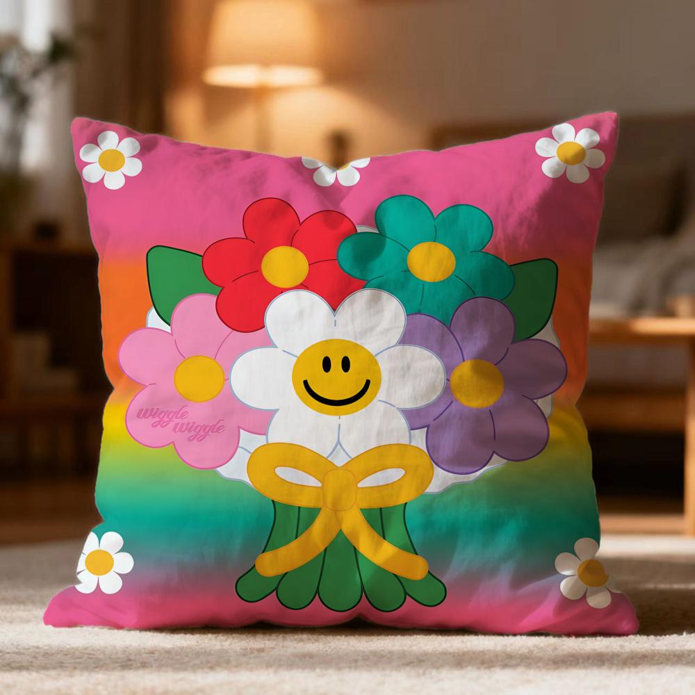Fashion W-Wwiggle wiggleer Cushion Cover Soft Washable Pillow Case Multi-Scene for Couch Bed Travel Office Use