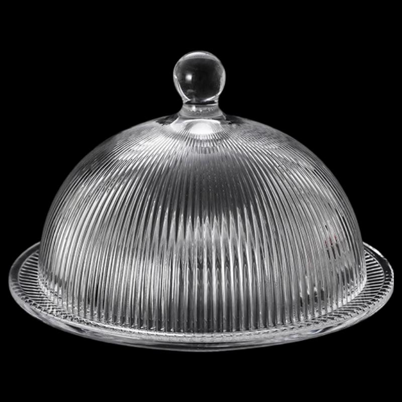 Shangqi Striped Glass Cake Tray