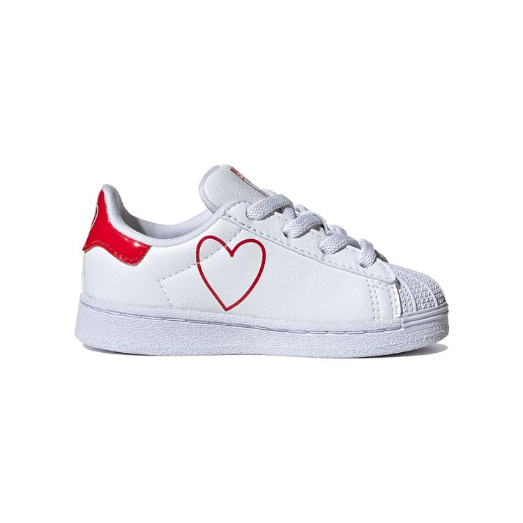 Adidas Originals Slip Resistant Low top Toddler Shoes White Red Infant And Toddler FW0825