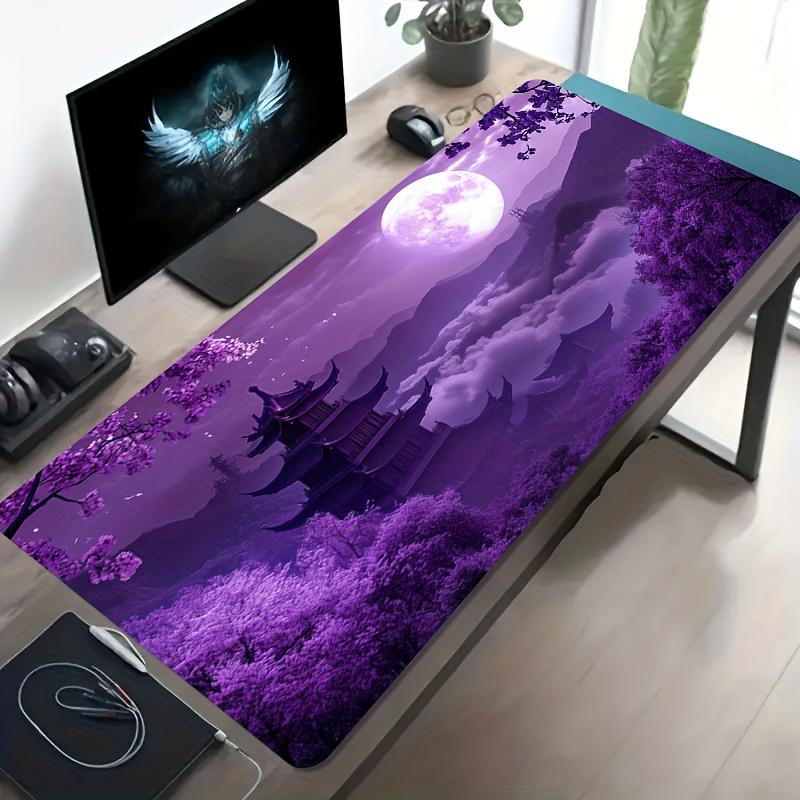 Extra Large Sakura Moon Pavilion Gaming Mouse Pad In Multiple Sizes Fantasy Purple Landscape NonSlip Base