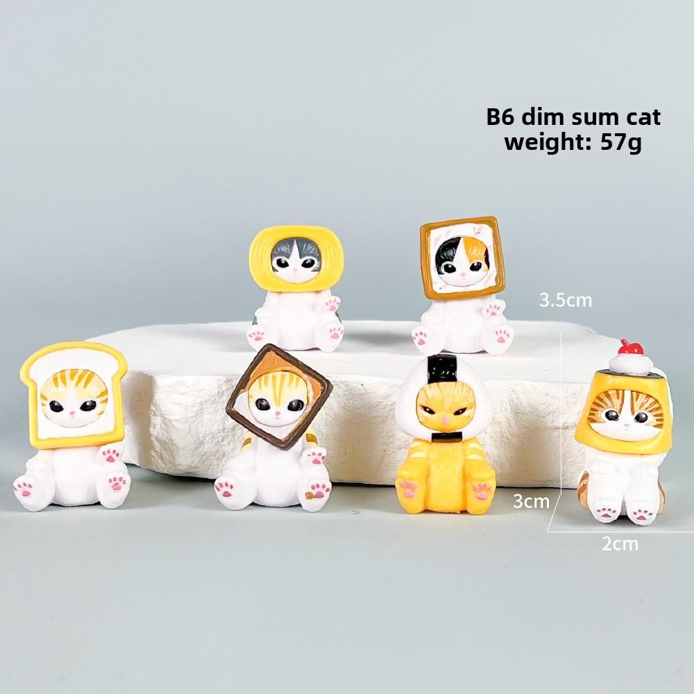 Mofusand Cat Dessert Fruit Shark Fried Shrimp Seafood Style Model Ornament