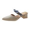 Baotou half slippers 2025 new Internet celebrity outer wear fashionable half drag one pedal women's pointed head middle heel sandals with skirt shoes