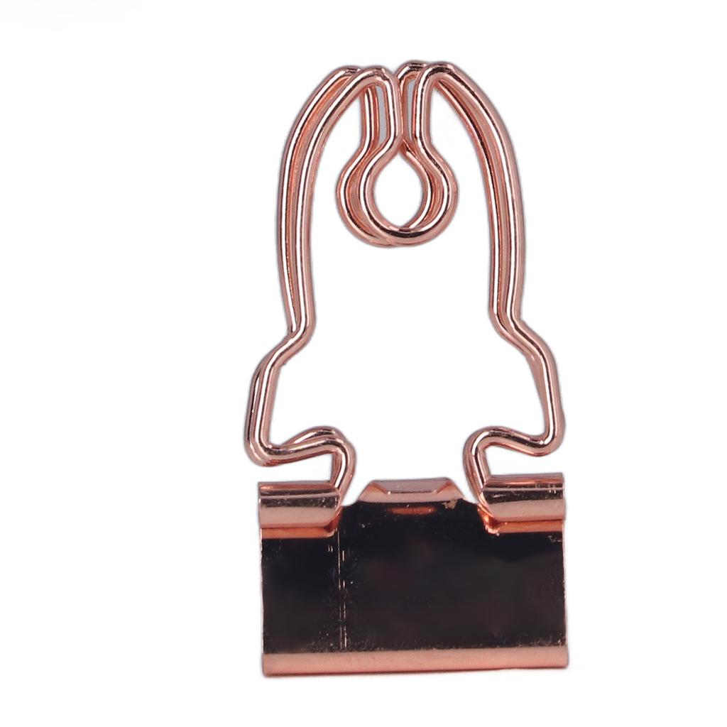 30 Pcs Binder Clips Cute Rose Gold Horn Pattern Handle Metal Small Binder Clips Office File Clips With Storage Box