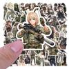 50pcs Camouflage Female Soldier Cartoon Stickers Cute Anime Girls Decals Phone Case Notebook Luaggge PVC Graffiti Sticker