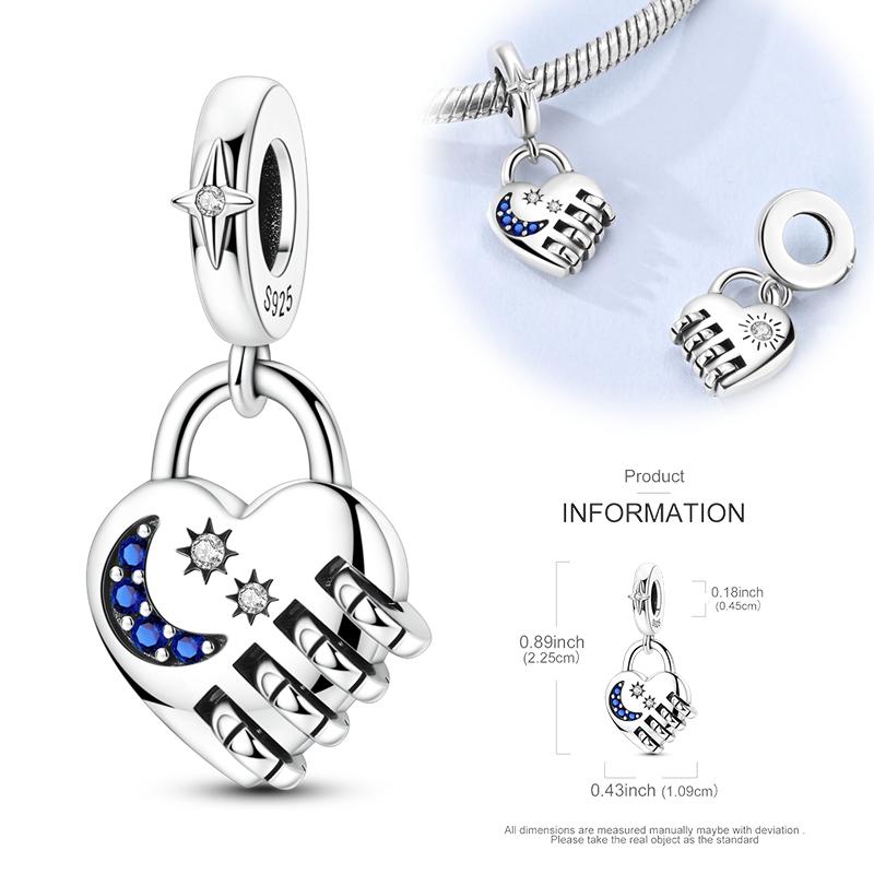 Girl Original Sparking Spinning Charms Metal Snowflake Windmill Lock Pendants Beads Fit Bangle Accessory Gift Ideal for Elegant Fashion Beautiful