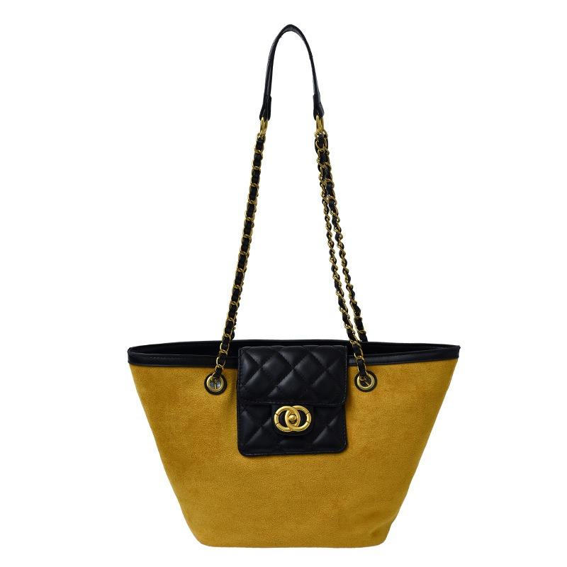 

Rhombus chain bag, hand carry vegetable basket, large capacity, fashionable matte texture commuter underarm shoulder bag