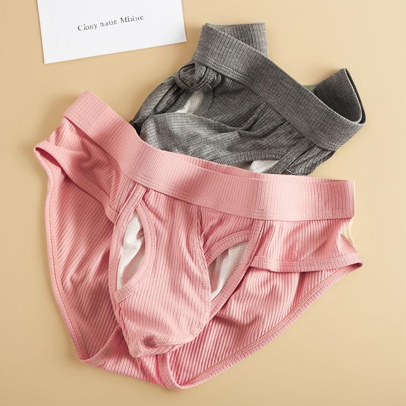 Men's Summer Sexy Thread U Convex Big Bag Separated Breathable Briefs
