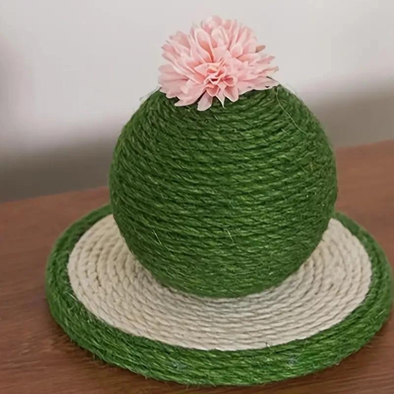 Pet Cat Scratcher Post Ball Scratcher Sisal Rope Indoor Toy Kitten Wear-resistant Biting Interactive Toy Pet Cat Supplies