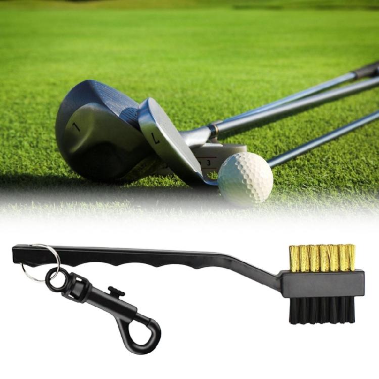 Practical Golf Putters Ball Cleaner Golf Double Sided Brush Grooves Cleaner With Carabiner Golf Club Cleaning Tool
